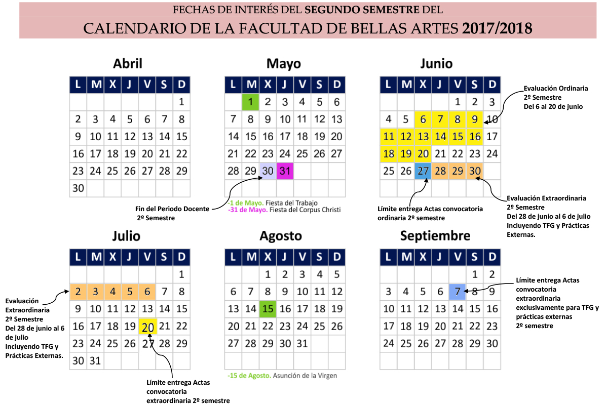 calendario-informativo-facultad-de-bellas-artes-2018-1